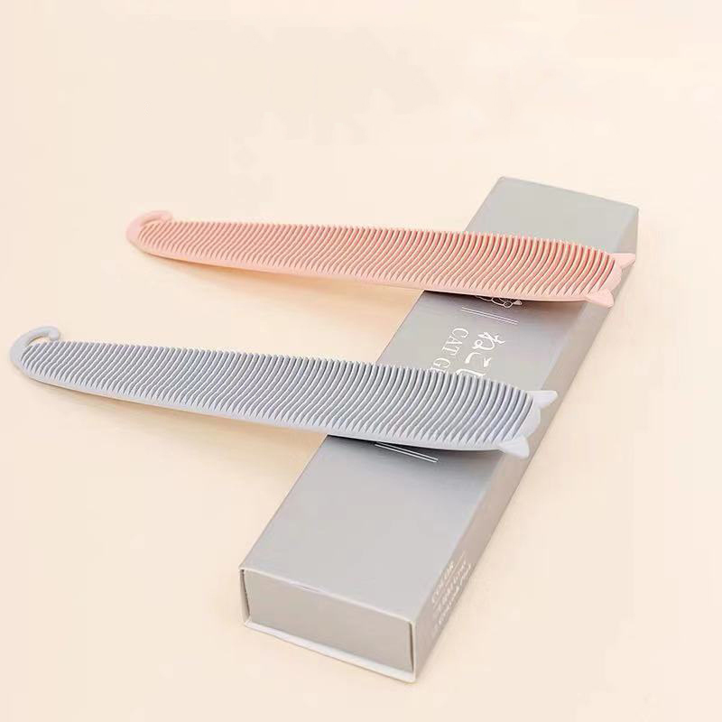 Manufacturer wholesale ABS pink grey cat tongue design comb with ear