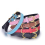 high quality round soft leather dog pet collars