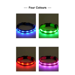 Manufacturer wholesale USB charging nylon dog led collars