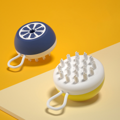 Manufacturer wholesale fruit pattern three heads available cat pet dog bath brush