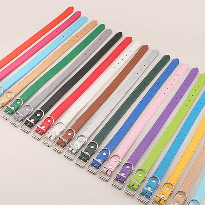Wholesale Adjustable Multi-colors Dog PU Leather Collar