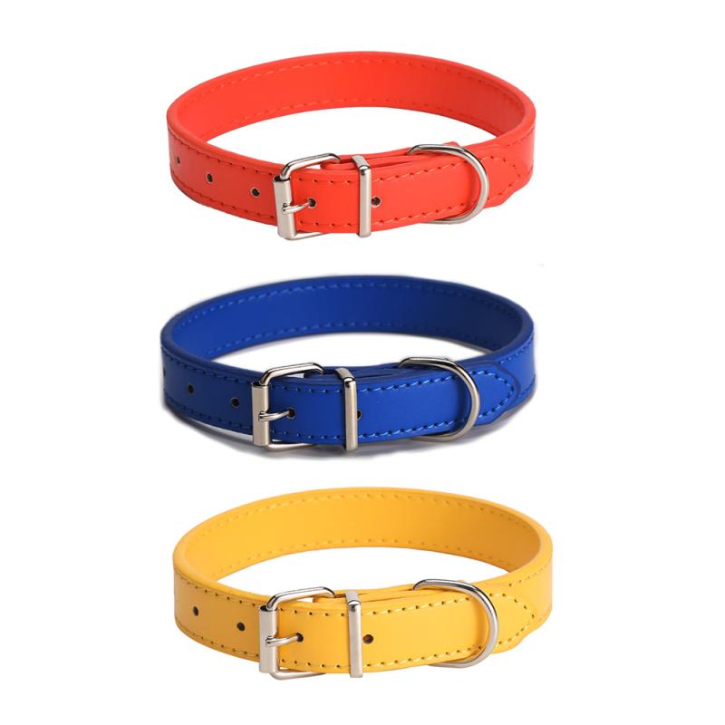 Wholesale Adjustable Multi-colors Dog PU Leather Collar
