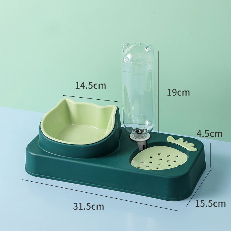 Manufacturer wholesale pet product plastic dog bowl with water bottle dispenser