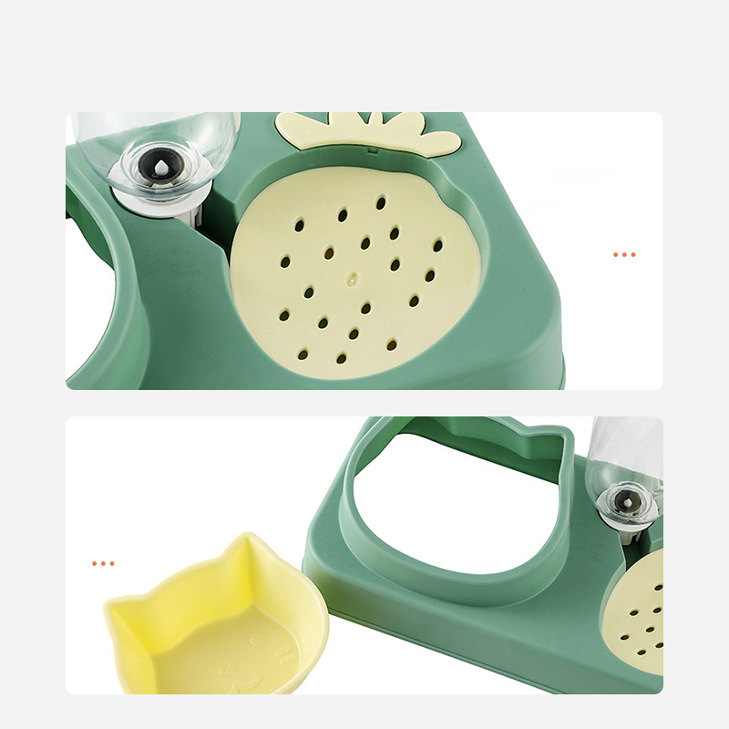 Manufacturer wholesale pet product plastic dog bowl with water bottle dispenser