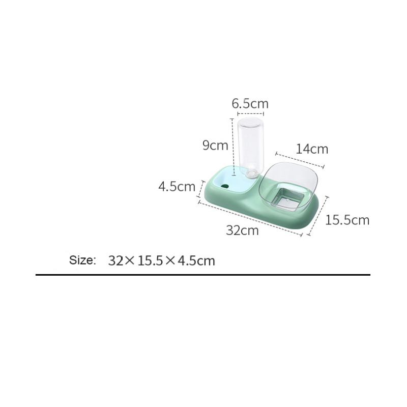 Manufacturer wholesale pet product plastic dog bowl with water bottle dispenser