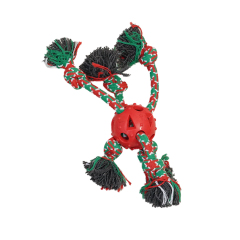Manufacturer wholesale red green dog christmas rope ball toys