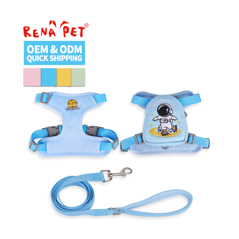 Wholesale Cute Design Detachable Bag Dog Harness and Leash Set