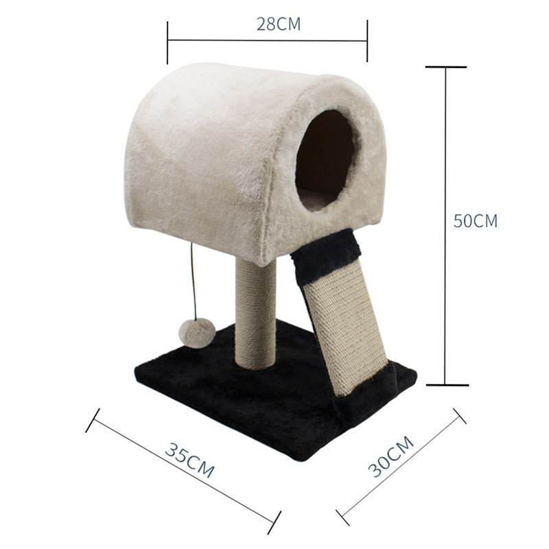 Manufacturer wholesale sisal short plush foldable small cat scratching house