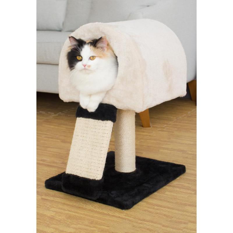 Manufacturer wholesale sisal short plush foldable small cat scratching house