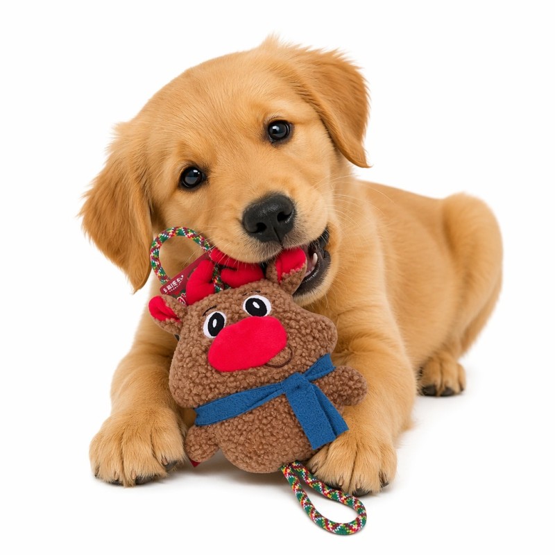 Wholesale Custom Logo Chew Rope Squeaky Plush Dog Toys Christmas