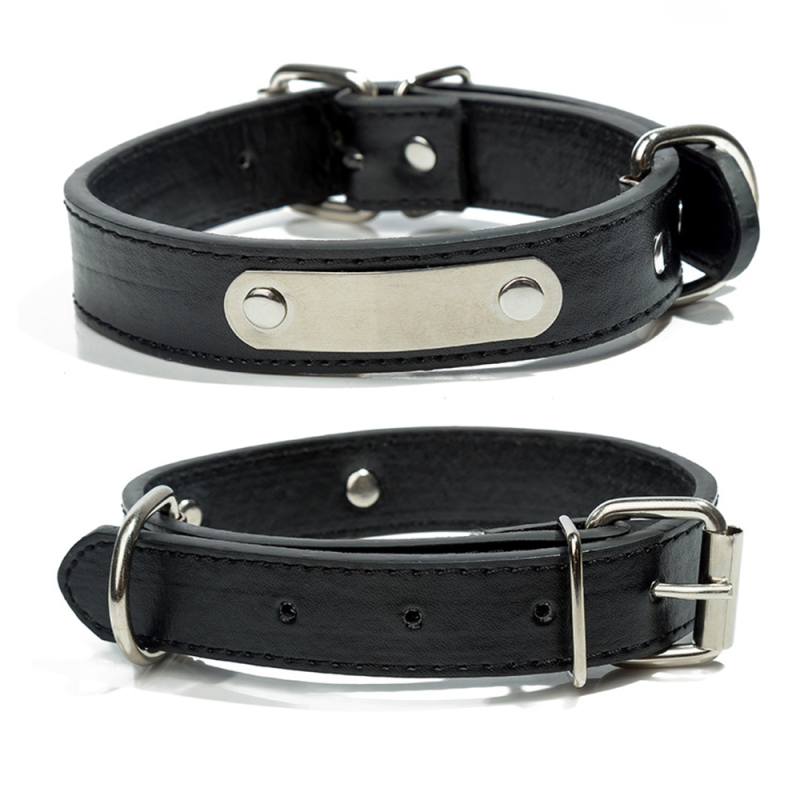 Wholesale Custom Logo Cheap Adjustable PU Leather Dog Collar