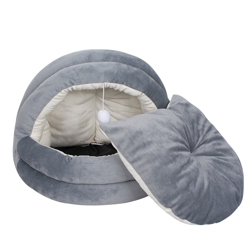 Manufacturer wholesale warm plush soft pp cotton cat yurt folding house bed