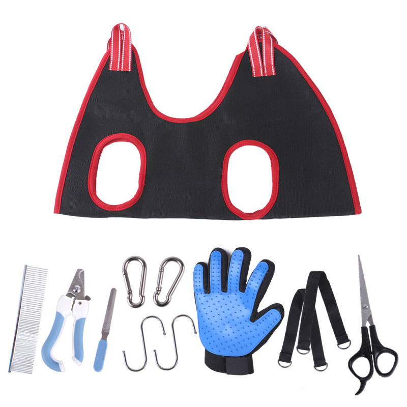 Manufacturer wholesale comb nail clippers hair remover pet grooming hammock set