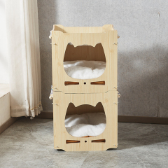 Wholesale One Two Layer Detachable MDF Board Cat House Indoor