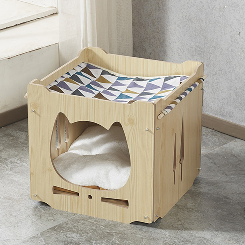 Wholesale One Two Layer Detachable MDF Board Cat House Indoor