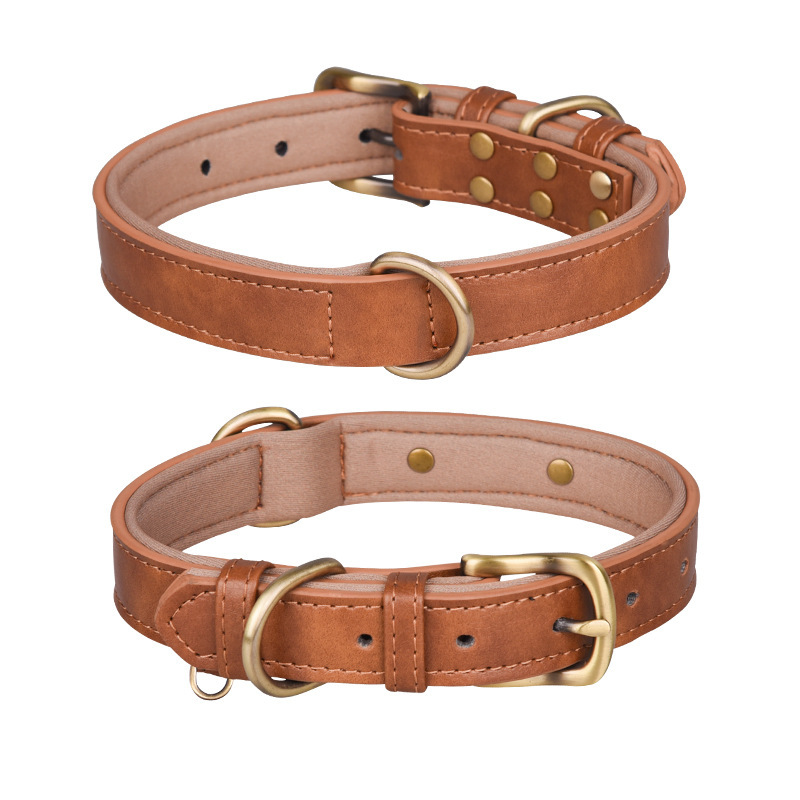 Wholesale Custom logo Adjustable Dog Leather Collar