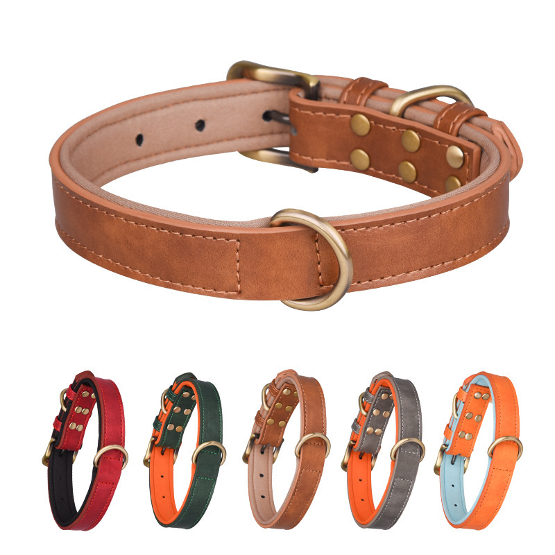 Wholesale Custom logo Adjustable Dog Leather Collar