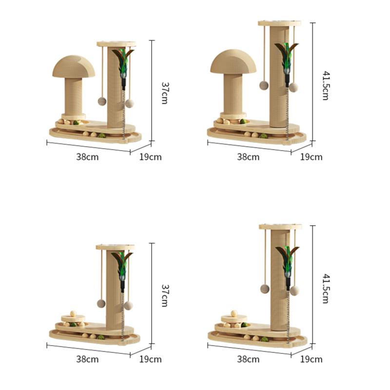 Manufacturer Wholesale Beige MDF Board Wooden Toy Cat Scratcher