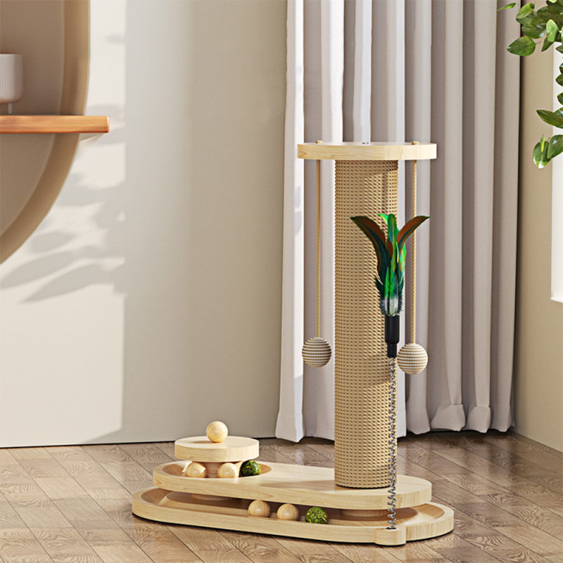 Manufacturer Wholesale Beige MDF Board Wooden Toy Cat Scratcher
