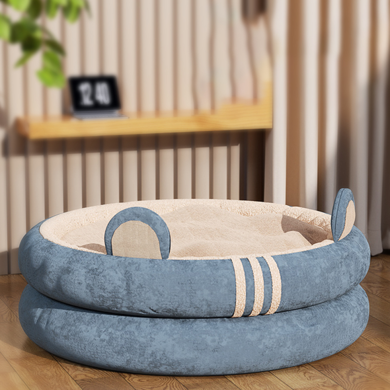 Wholesale Anti-Slip Bottom Plush Dog Cat Round Bed
