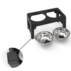 Manufacturer wholesale black raised adjustable height elevated dog two bowls