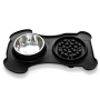Manufacturer wholesale detachable slow feeder dog two bowls with mat