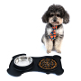 Manufacturer wholesale detachable slow feeder dog two bowls with mat