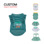 Manufacturer Wholesale Green Series  Bandana Bow Tie Pet t Shirt Dog Dresses