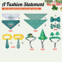 Manufacturer Wholesale Green Series  Bandana Bow Tie Pet t Shirt Dog Dresses