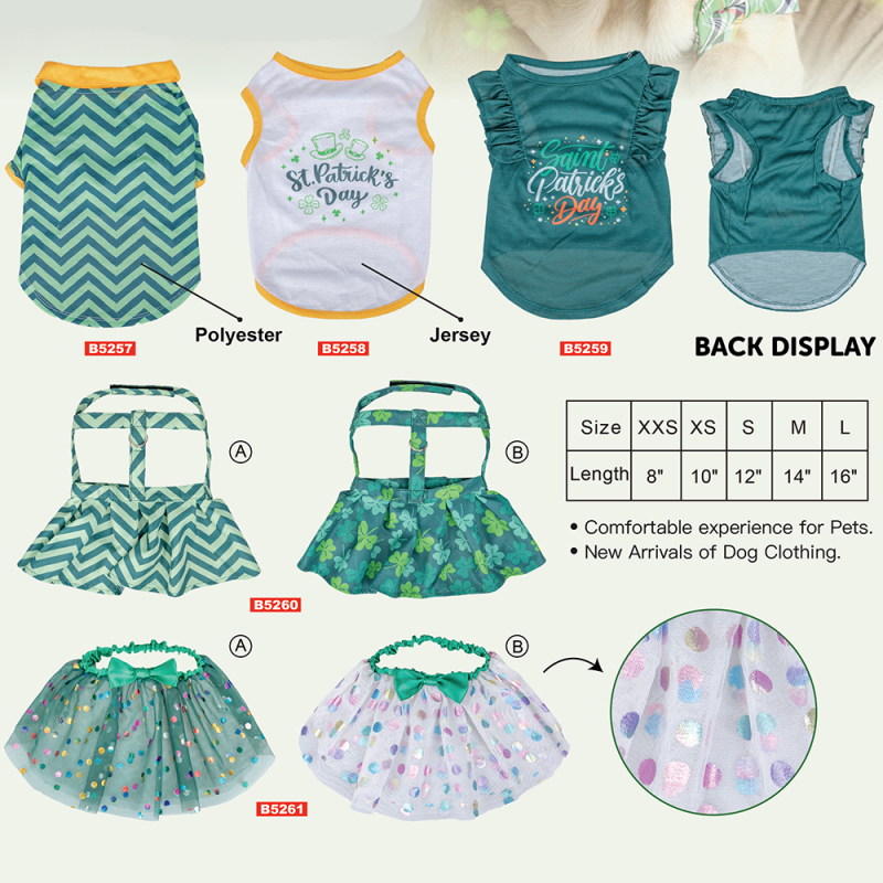 Manufacturer Wholesale Green Series  Bandana Bow Tie Pet t Shirt Dog Dresses