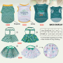 Manufacturer Wholesale Green Series  Bandana Bow Tie Pet t Shirt Dog Dresses