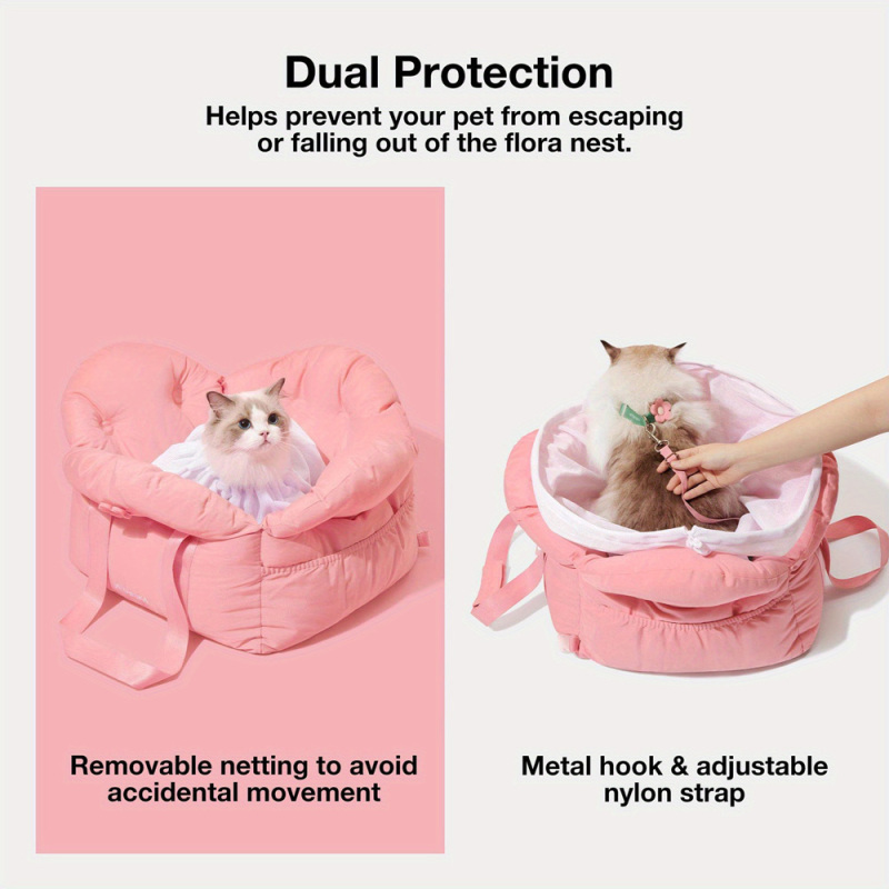 Manufacturer Wholesale Custom logo Pink Luxury Portable Carrier Pet Dog Car Seat Bed