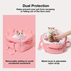 Manufacturer Wholesale Custom logo Pink Luxury Portable Carrier Pet Dog Car Seat Bed
