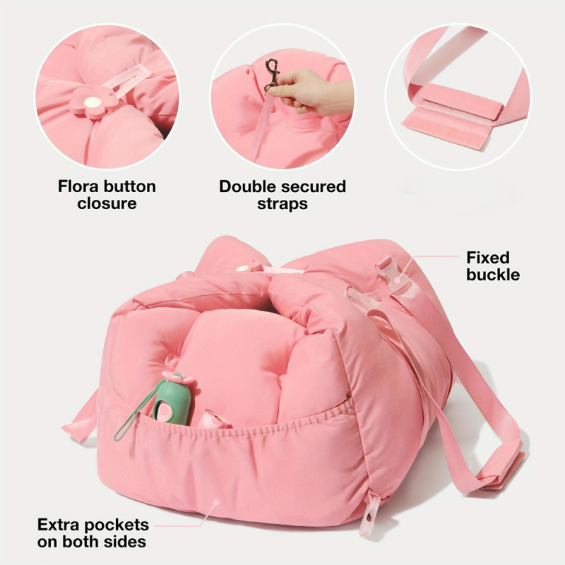 Manufacturer Wholesale Custom logo Pink Luxury Portable Carrier Pet Dog Car Seat Bed