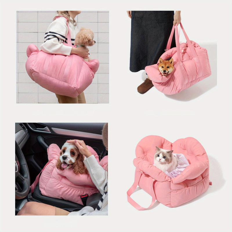 Manufacturer Wholesale Custom logo Pink Luxury Portable Carrier Pet Dog Car Seat Bed