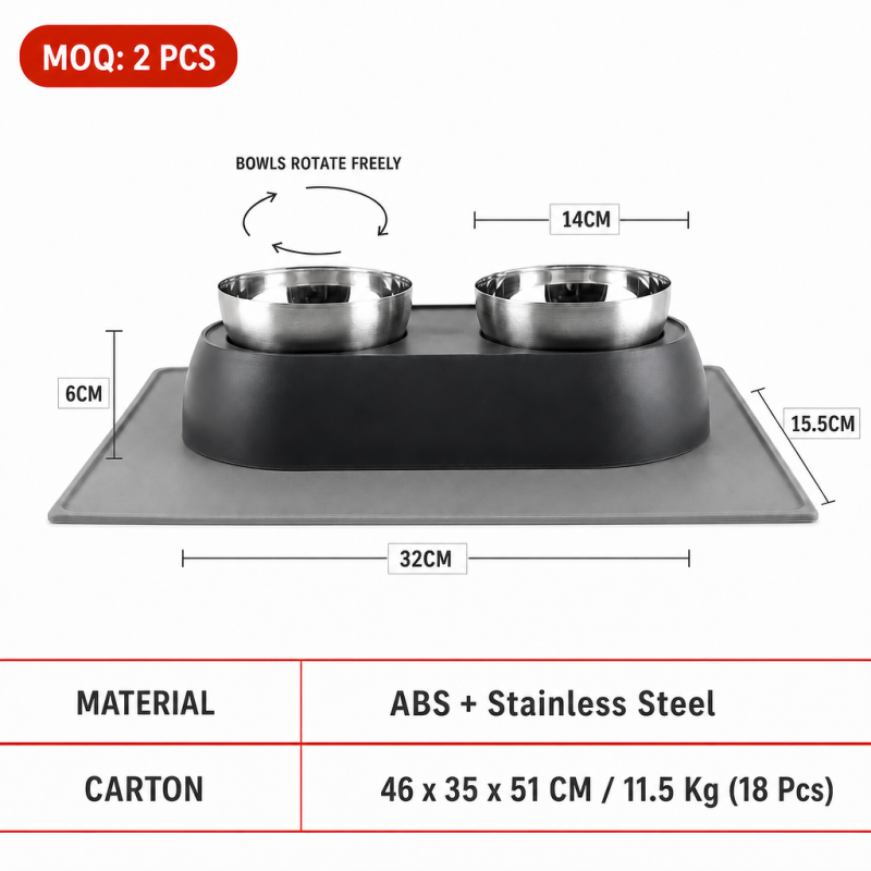 Wholesale Stainless Steel Single Two Dog Cat Elevated Bowls