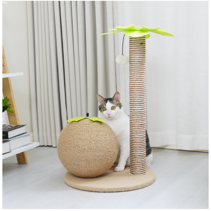 Manufacturer wholesale sisal scratcher cat coconut tree design