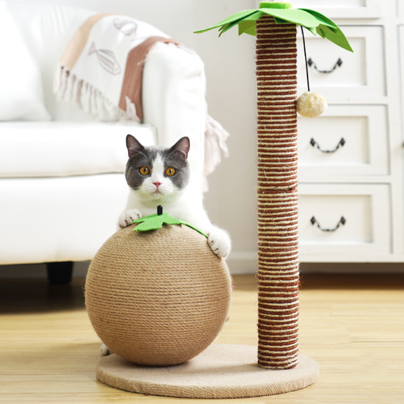 Manufacturer wholesale sisal scratcher cat coconut tree design