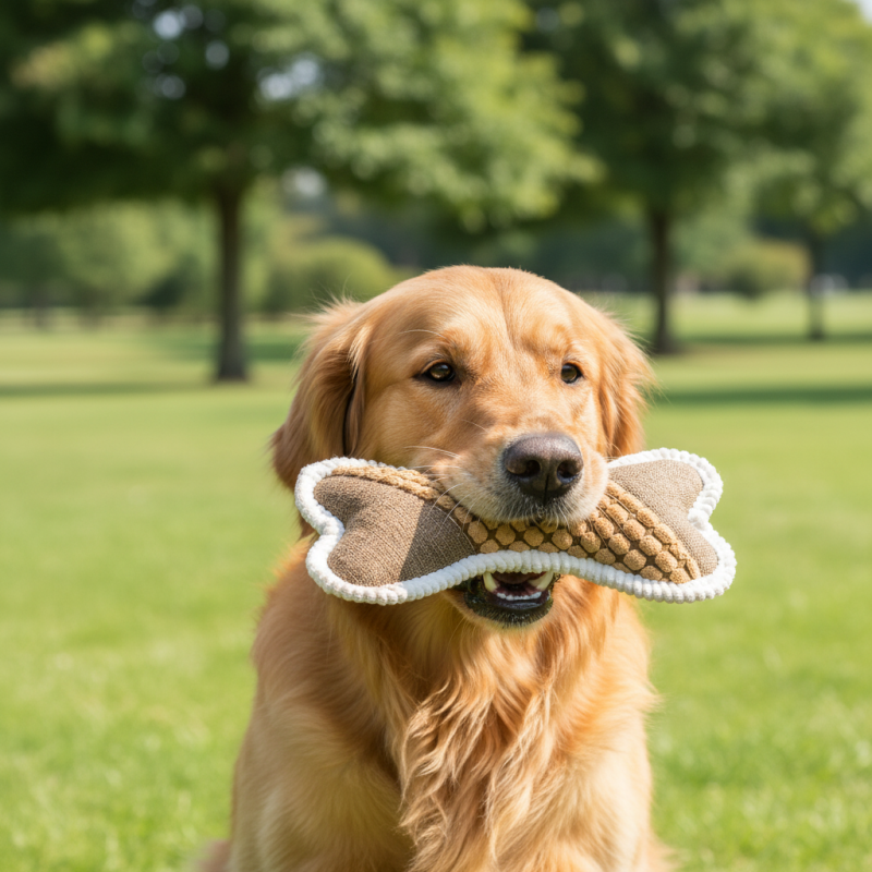 Wholesale Custom Logo Beige Chew Dog Toy Tough