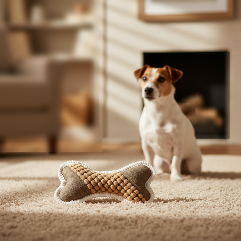 Wholesale Custom Logo Beige Chew Dog Toy Tough