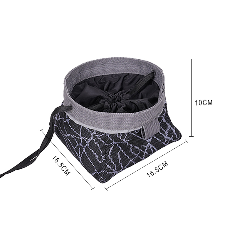 Manufacturer wholesale foldable polyester portable travel dog food bag bowl