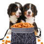 Manufacturer wholesale foldable polyester portable travel dog food bag bowl