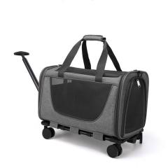 Wholesale Portable Outdoor Breathable Detachable Small Dog Cat Carrier Bag with Wheels