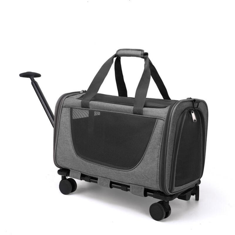 Wholesale Portable Outdoor Breathable Detachable Small Dog Cat Carrier Bag with Wheels