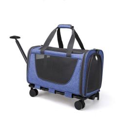 Wholesale Portable Outdoor Breathable Detachable Small Dog Cat Carrier Bag with Wheels