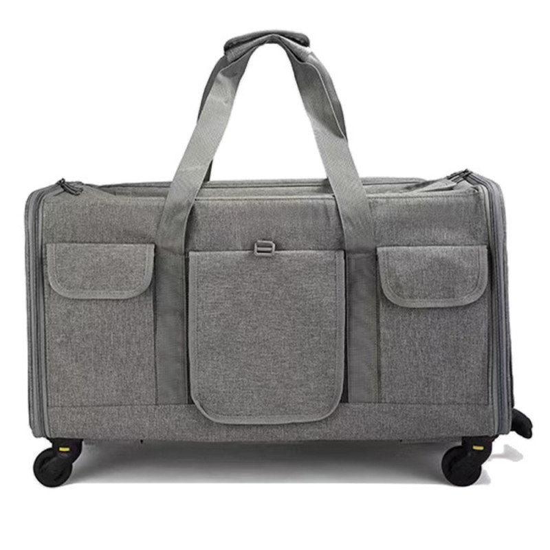 Wholesale Portable Outdoor Breathable Detachable Small Dog Cat Carrier Bag with Wheels