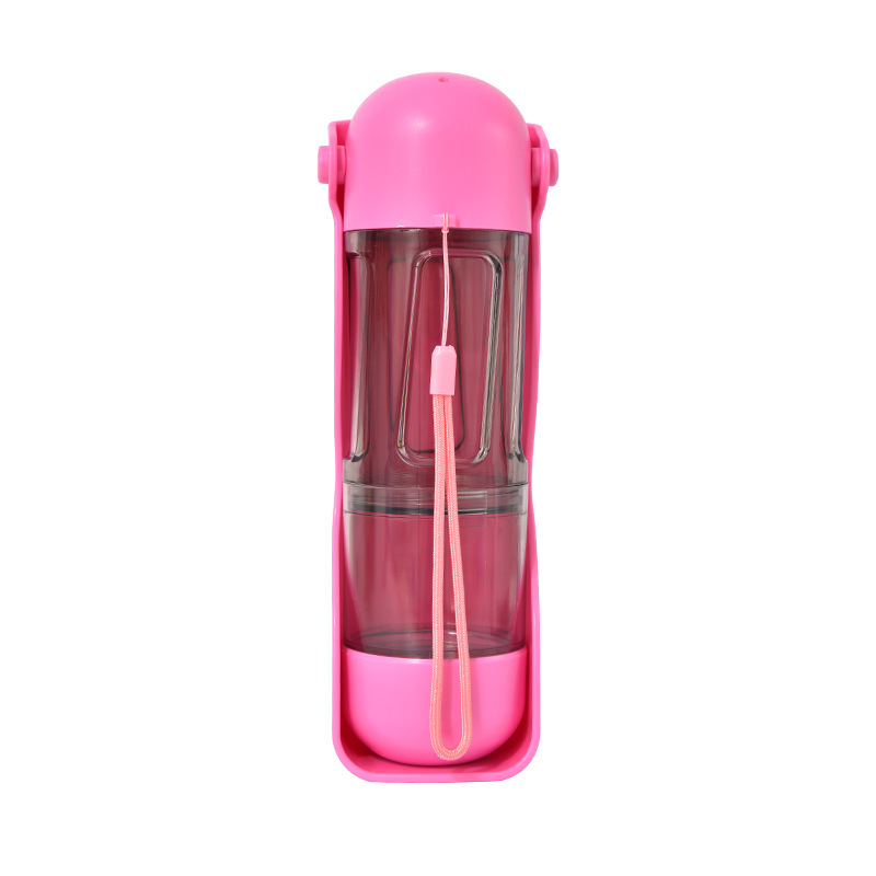 Manufacturer wholesale foldable dog water bottle with poop bag food storage