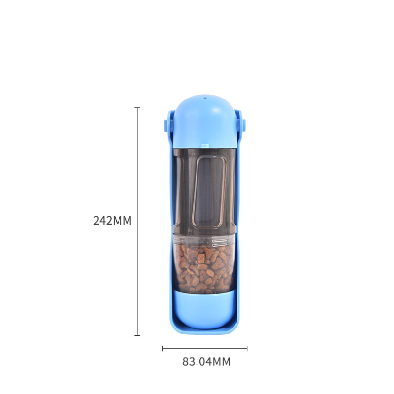 Manufacturer wholesale foldable dog water bottle with poop bag food storage