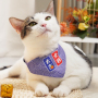 Manufacturer wholesale custom cotton adjustable cat accessories dog bandana collar