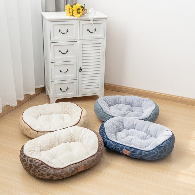 Manufacturer wholesale soft plush fluffy cat dog warm bed